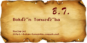 Bokán Tonuzóba névjegykártya